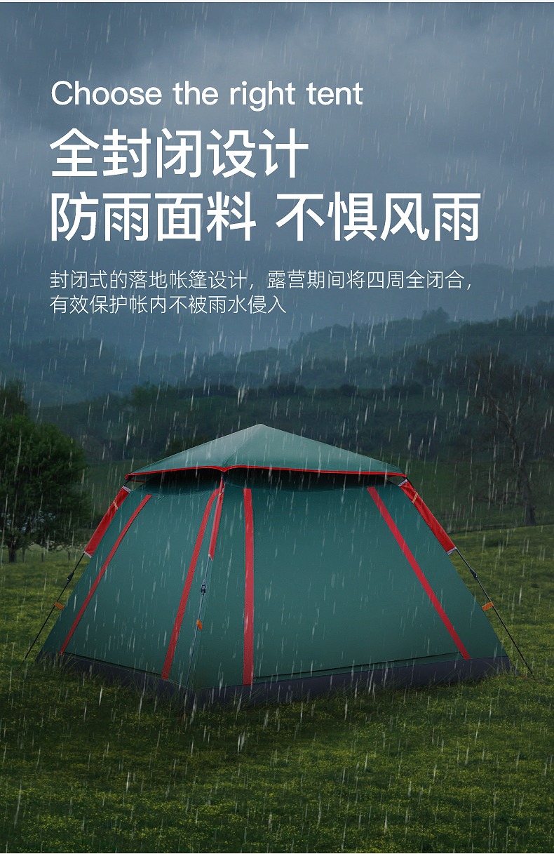 Cheap Goat Tents TANXIANZHE Outdoor Automatic Quick Open Tent Rainfly Waterproof Camping Tent Family Outdoor Instant Setup Tent with Carring Bag   